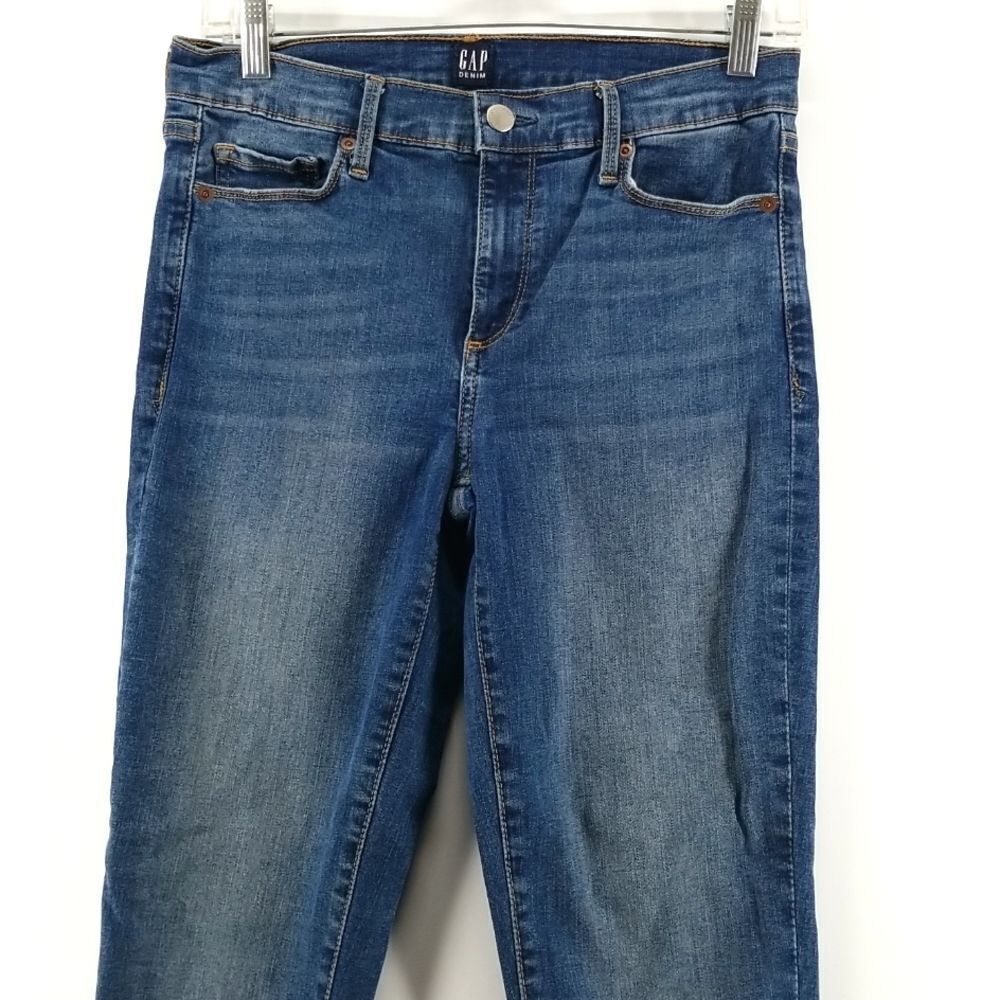 GAP Jeans Womens Size 28 Regular Blue Denim True Skinny Mid Rise 5 Pockets - Picture 1 of 12